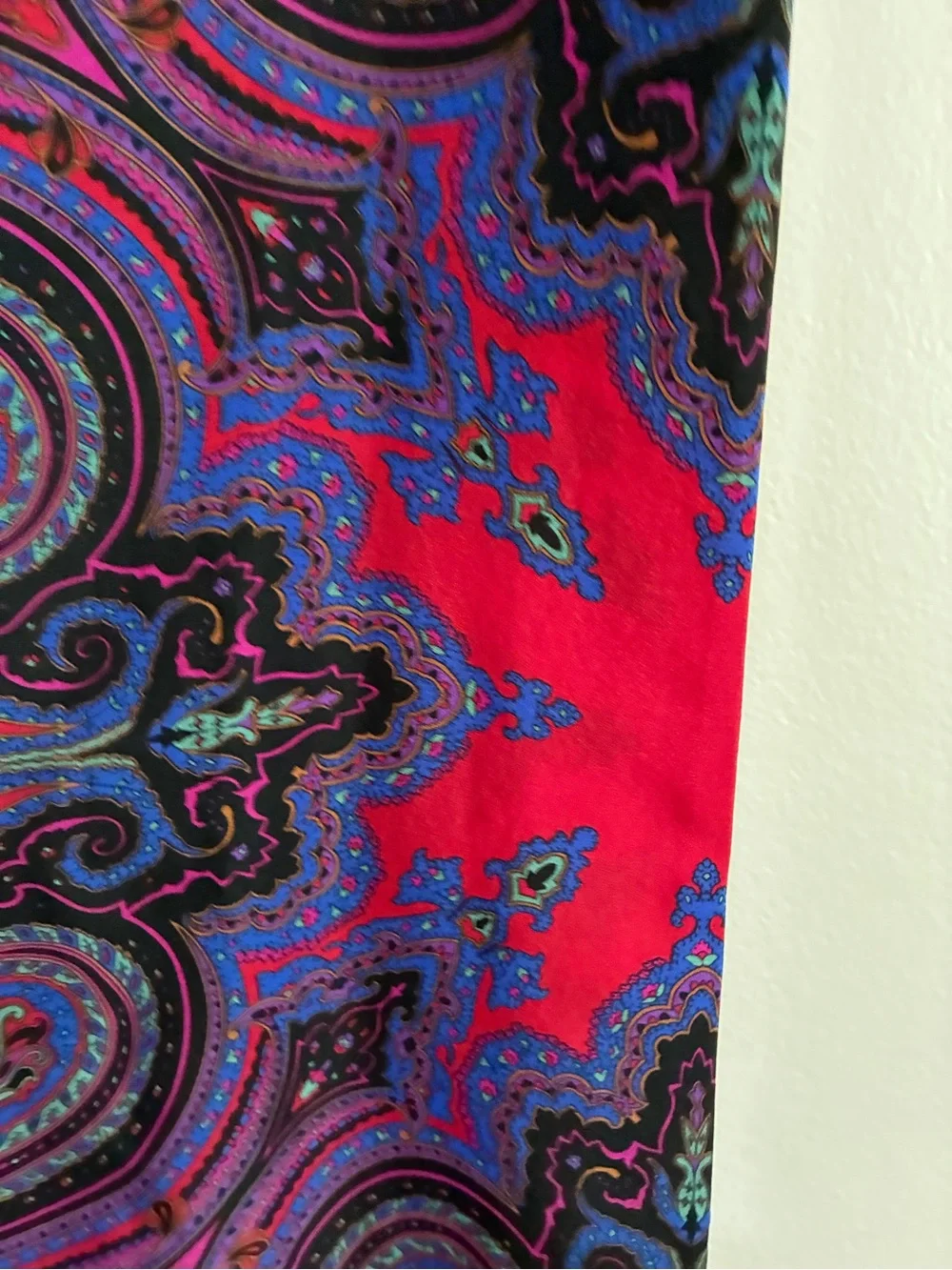 Liz Claiborne Vintage large silk paisley purple black red scarf